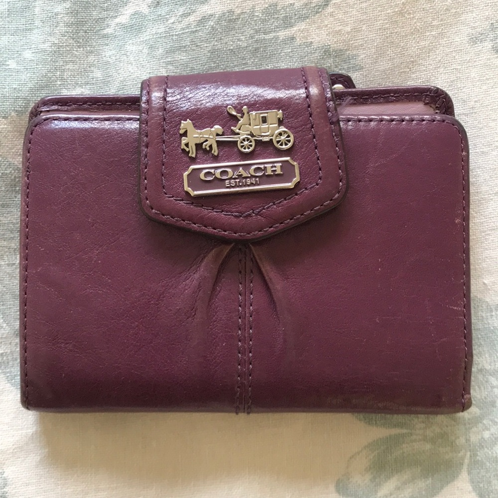 Coach Bifold Horse & Carriage Royal Purple Wallet